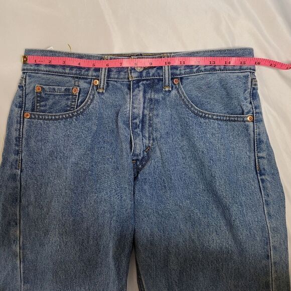 VINTAGE Levi's 505 straight leg medium wash unisex denim jeans 30x30 - Picture 12 of 14